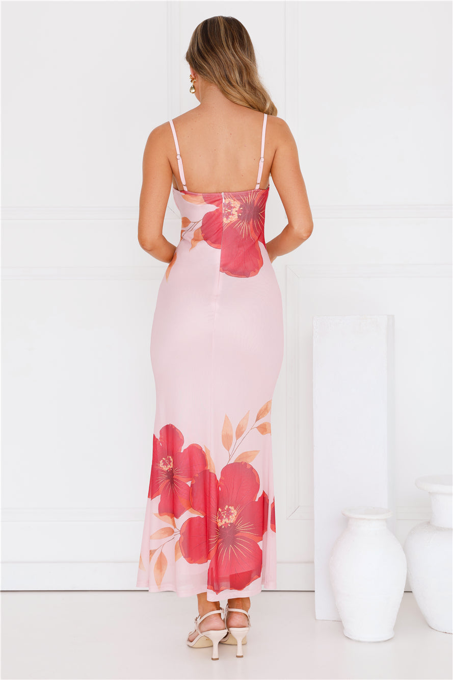 Stylish Shores Mesh Maxi Dress Pink