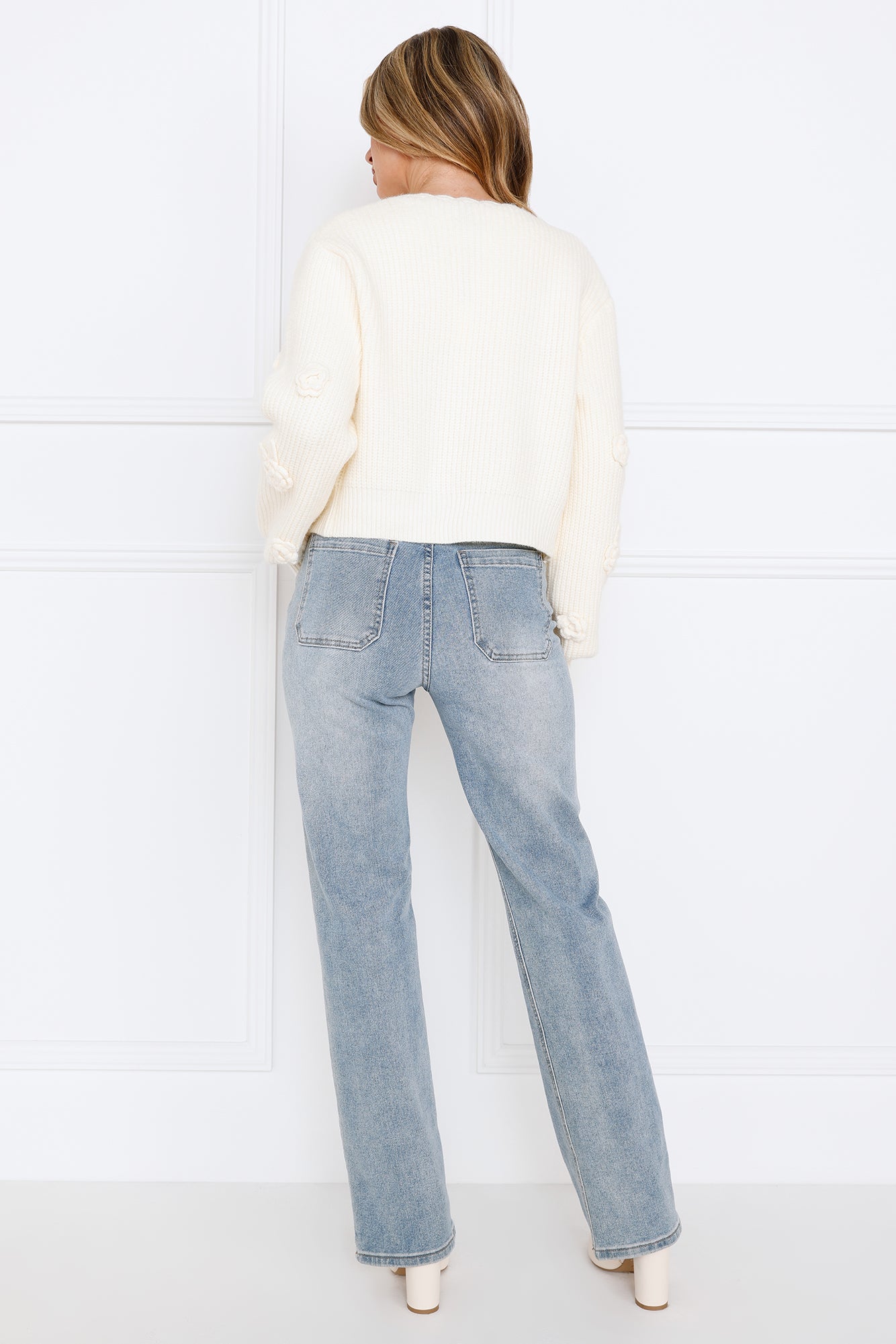 World Of Luxe Knit Cardigan Cream