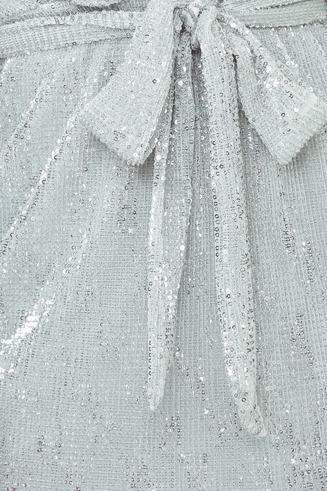 Static Memory Sequin Dress Silver
