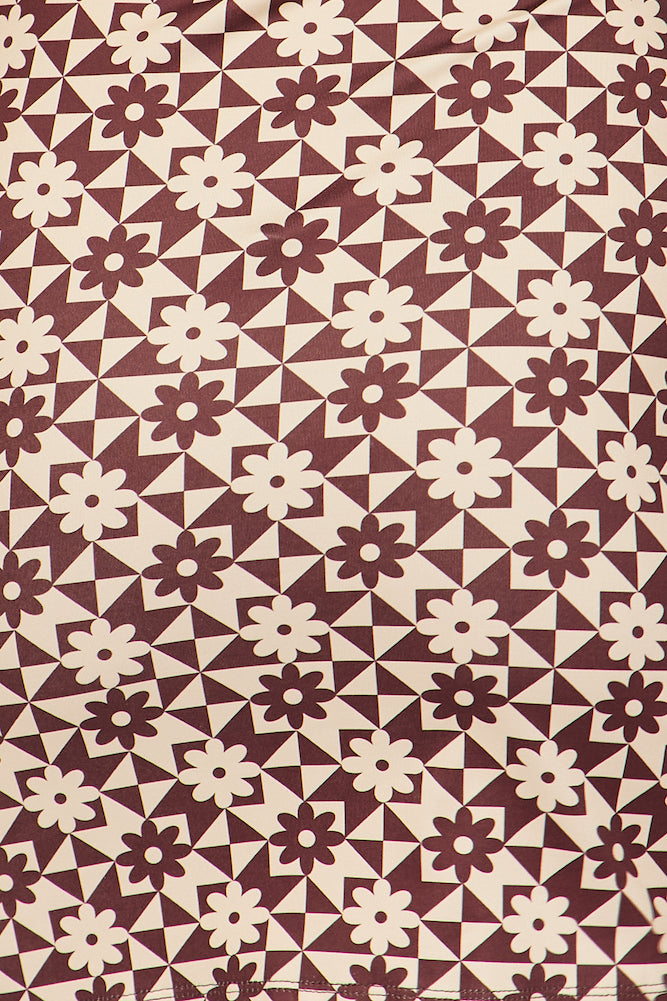Retro Rotary Dress Brown