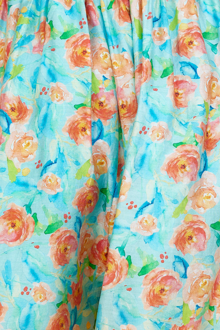 Flowery Rd Romper Blue