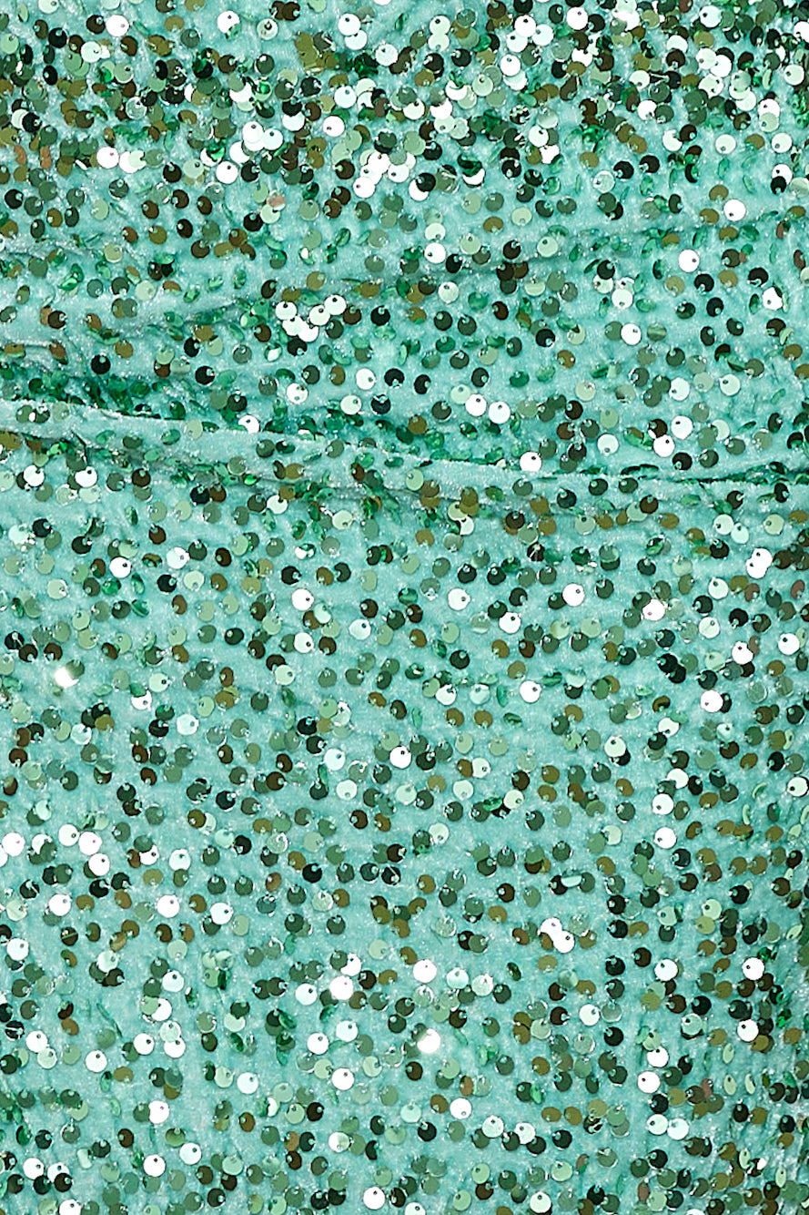 Sparkle From Far Sequin Maxi Dress Green