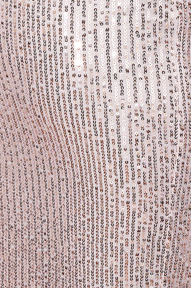 Dazzle Girl Sequin Midi Dress Rose Gold