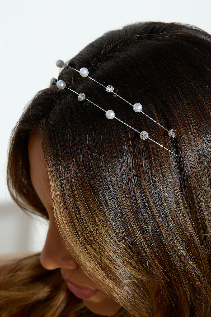 Pearls Of Love Headband Silver