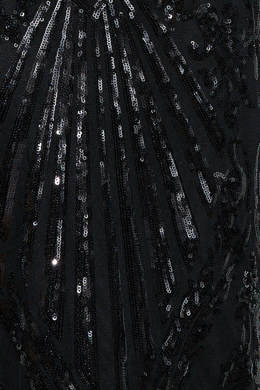 Shining Now Sequin Maxi Dress Black
