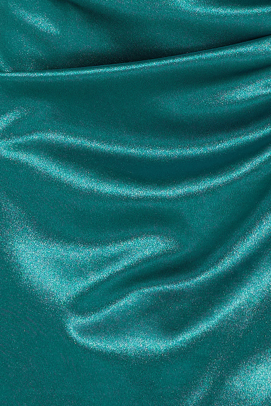 Hour Of Moonlight Halter Satin Midi Dress Green