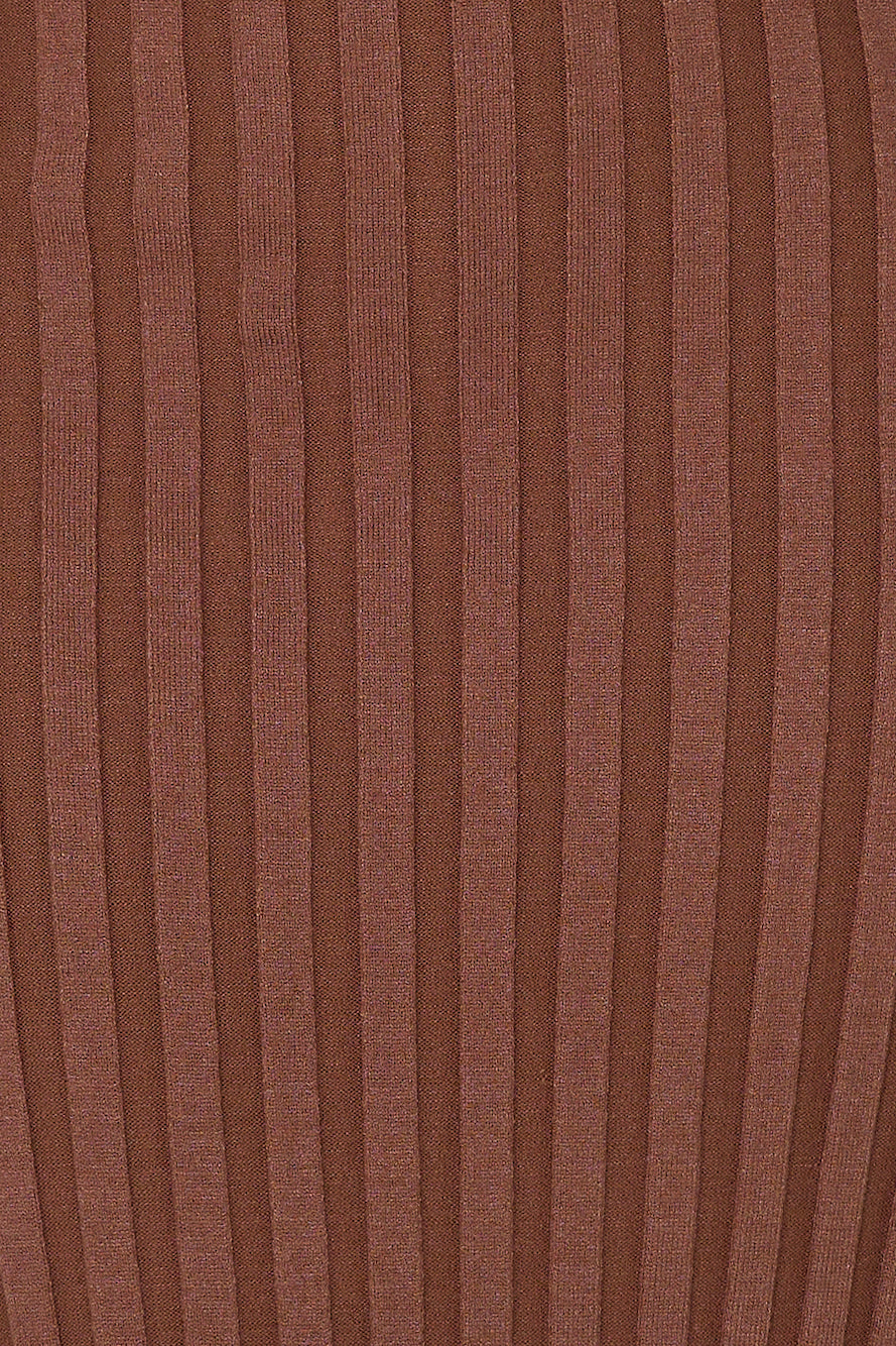 Sent With Love Ribbed Midi Dress Brown