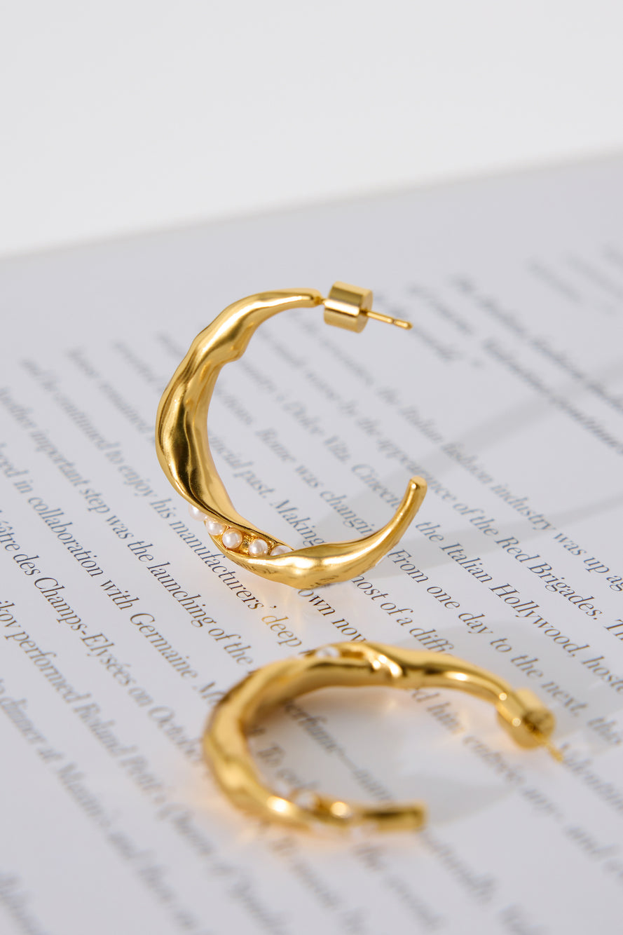 18k Gold Plated Chic Open Hoop Earrings Gold