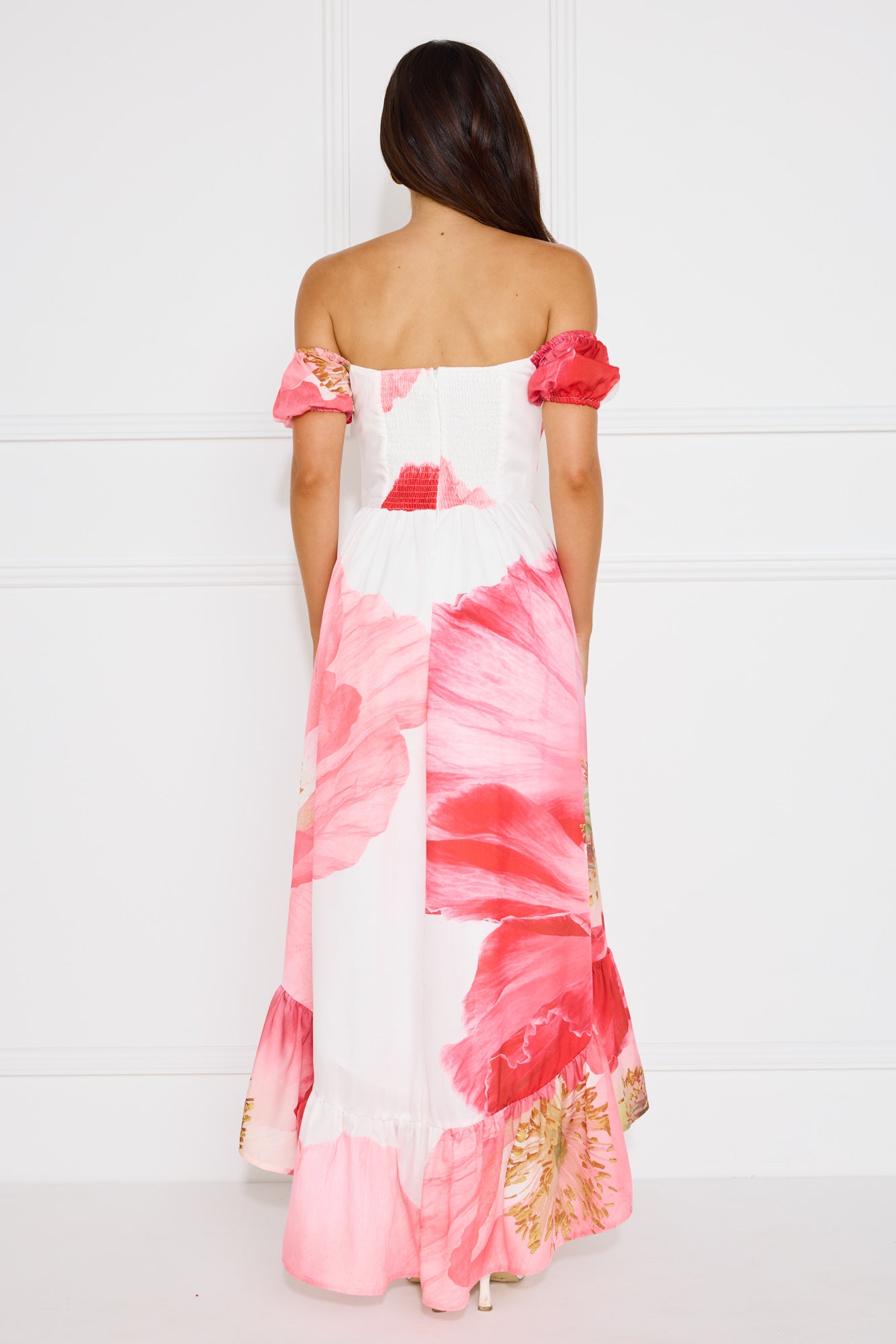 Luxe Narrative Off Shoulder Maxi Dress Pink