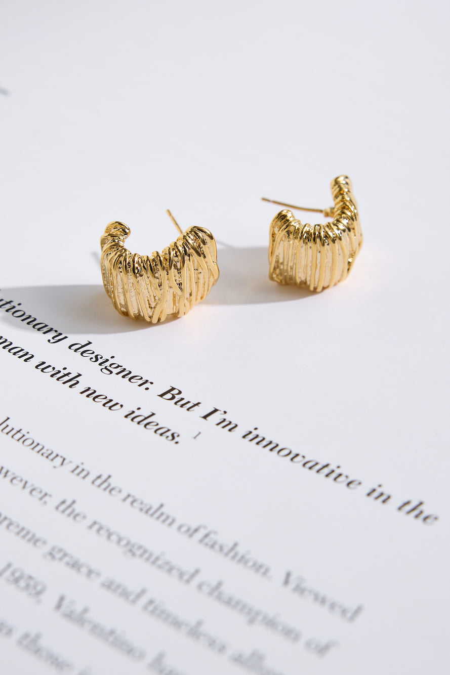 18k Gold Plated Citrine Earrings Gold