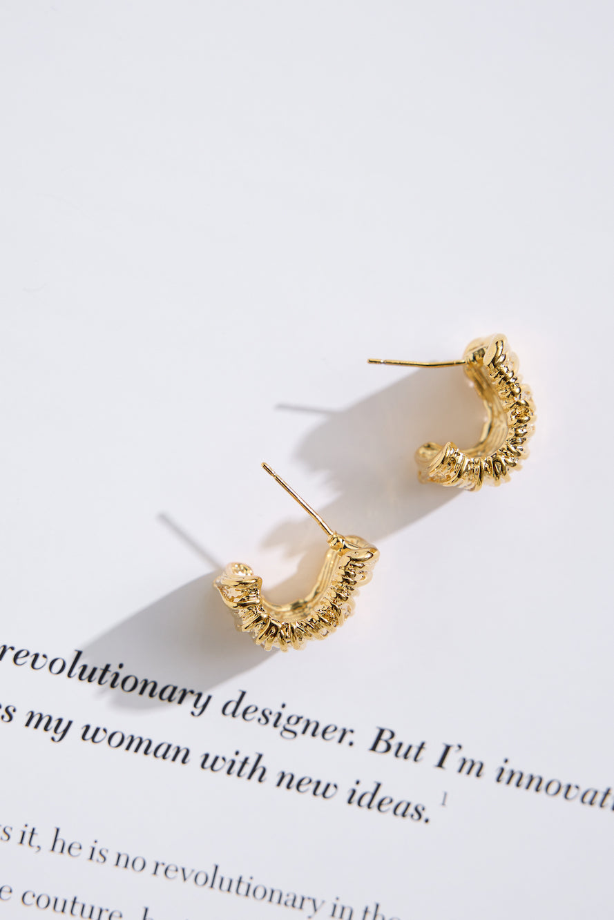 18k Gold Plated Citrine Earrings Gold