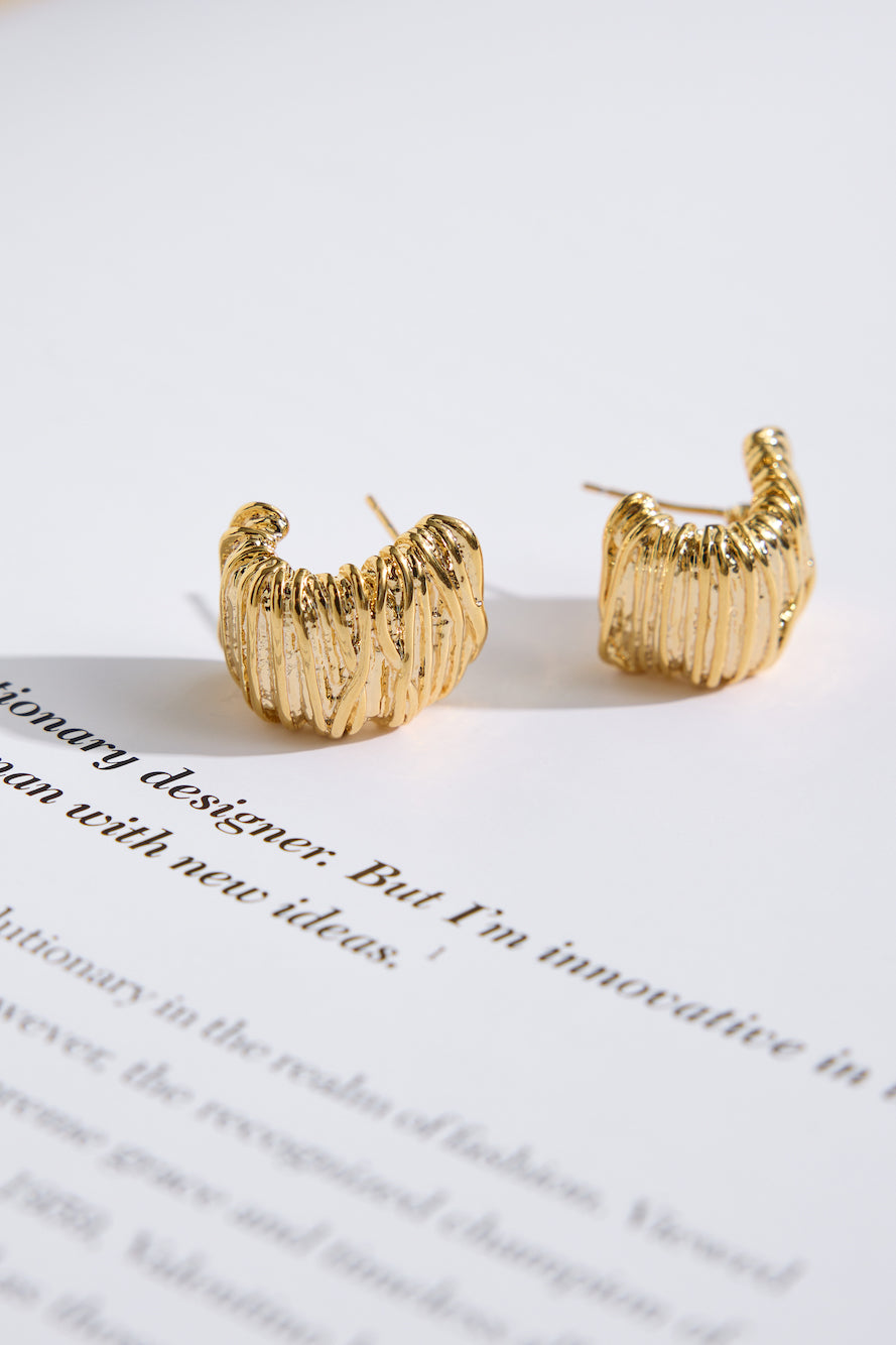 18k Gold Plated Citrine Earrings Gold