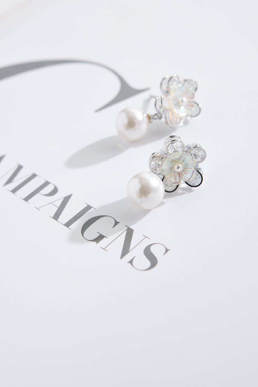 925 Silver Small Flower Earrings Silver