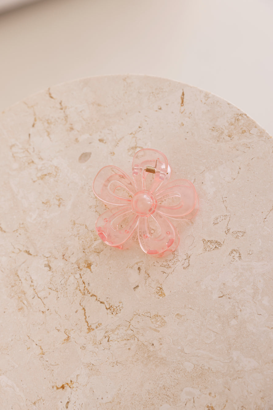 Beach Flower Claw Clip Pink