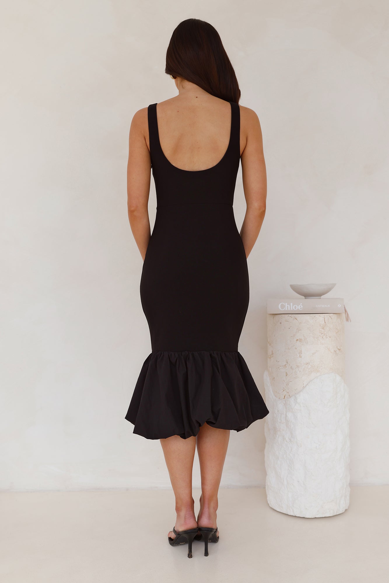 Once Upon A Time Bubble Midi Dress Black