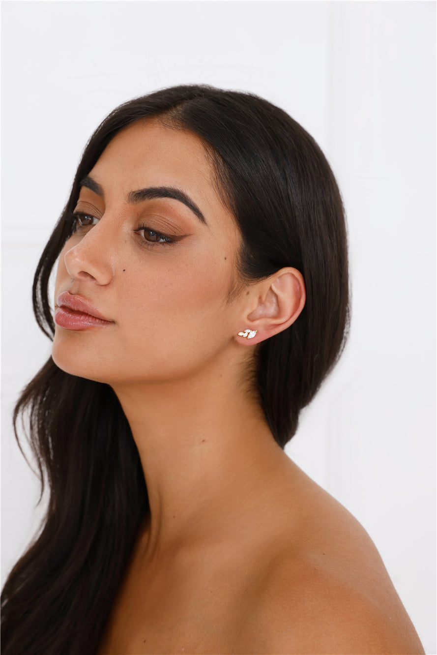 18k Gold Plated Gold Leaf Earrings Gold