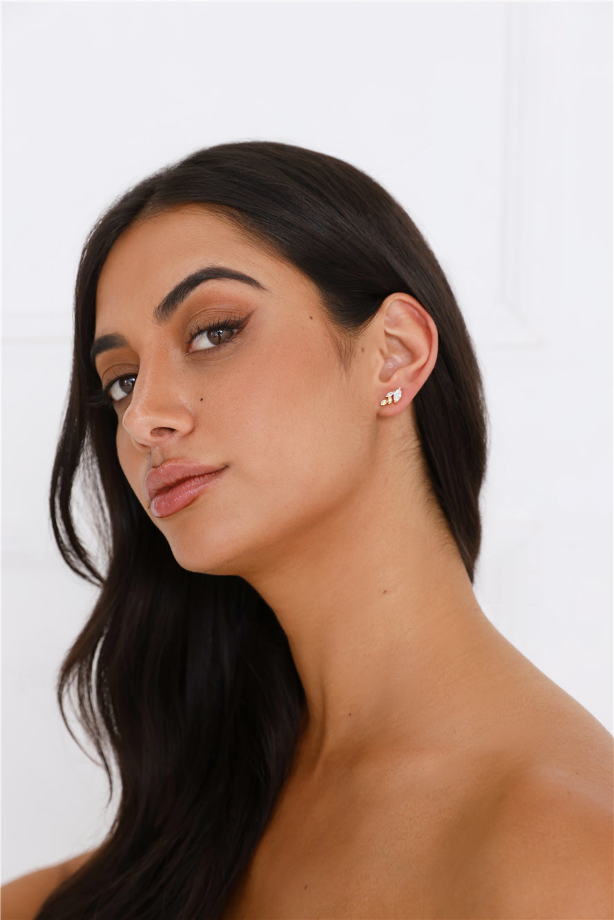 18k Gold Plated Gold Leaf Earrings Gold