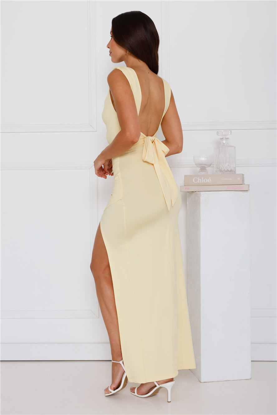 Fitted For You Maxi Dress Yellow