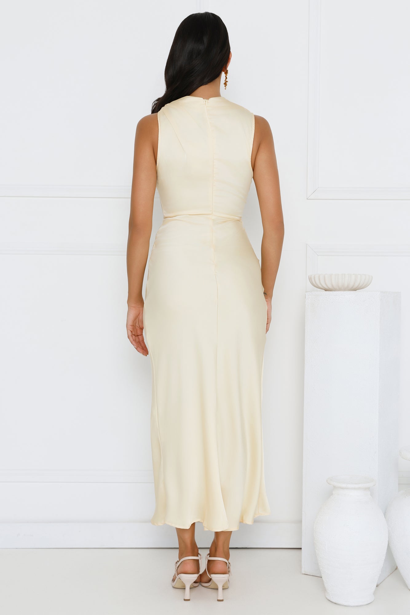 Mirabella Satin Maxi Dress Yellow