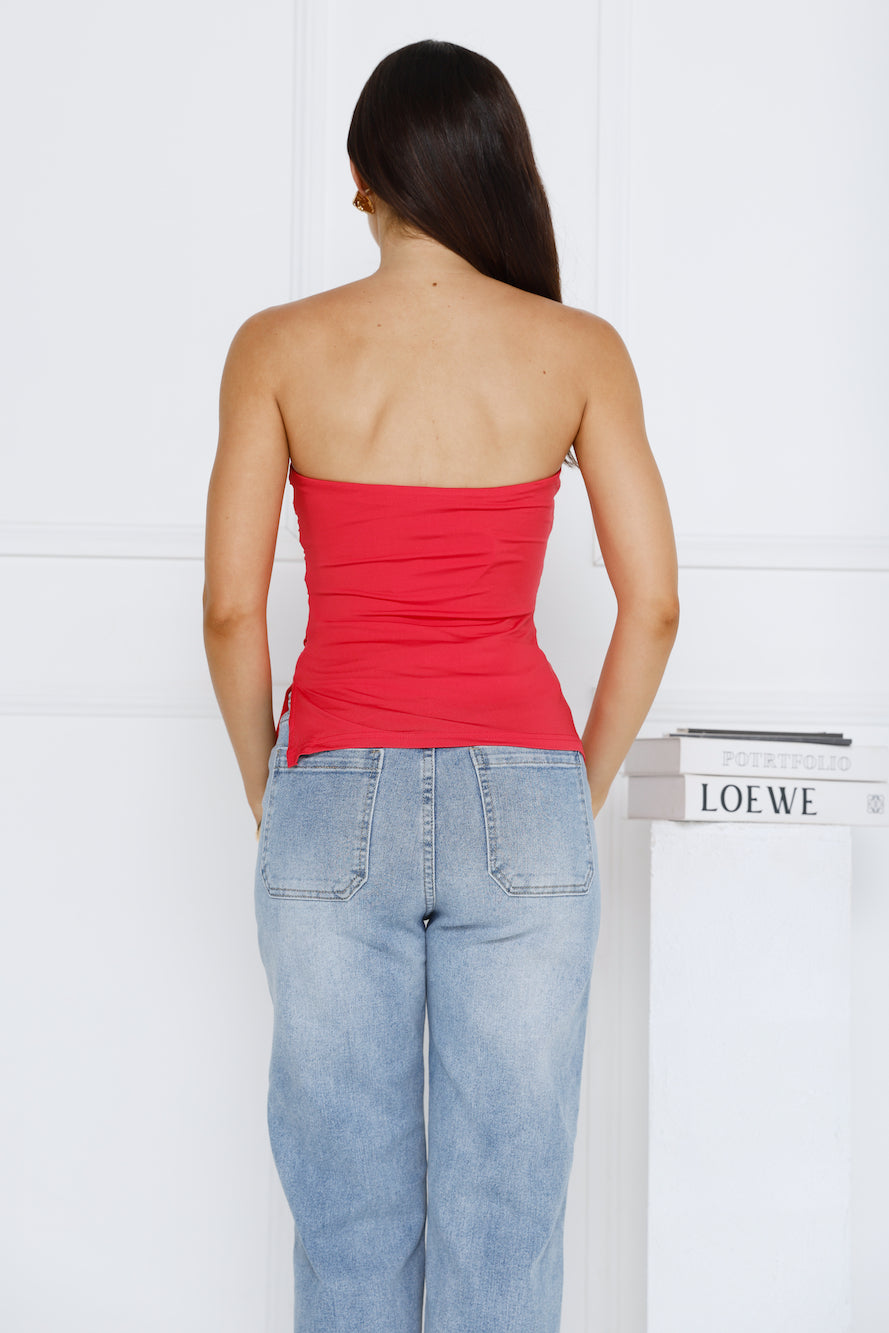 Sunset Spritz Strapless Top Watermelon