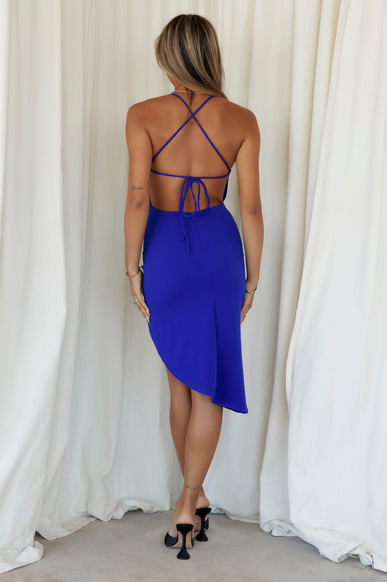 Regale Her Midi Dress Royal Blue