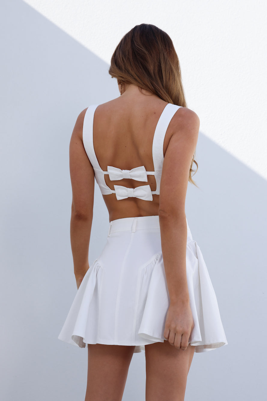 Dreamy Horizons Crop Top White