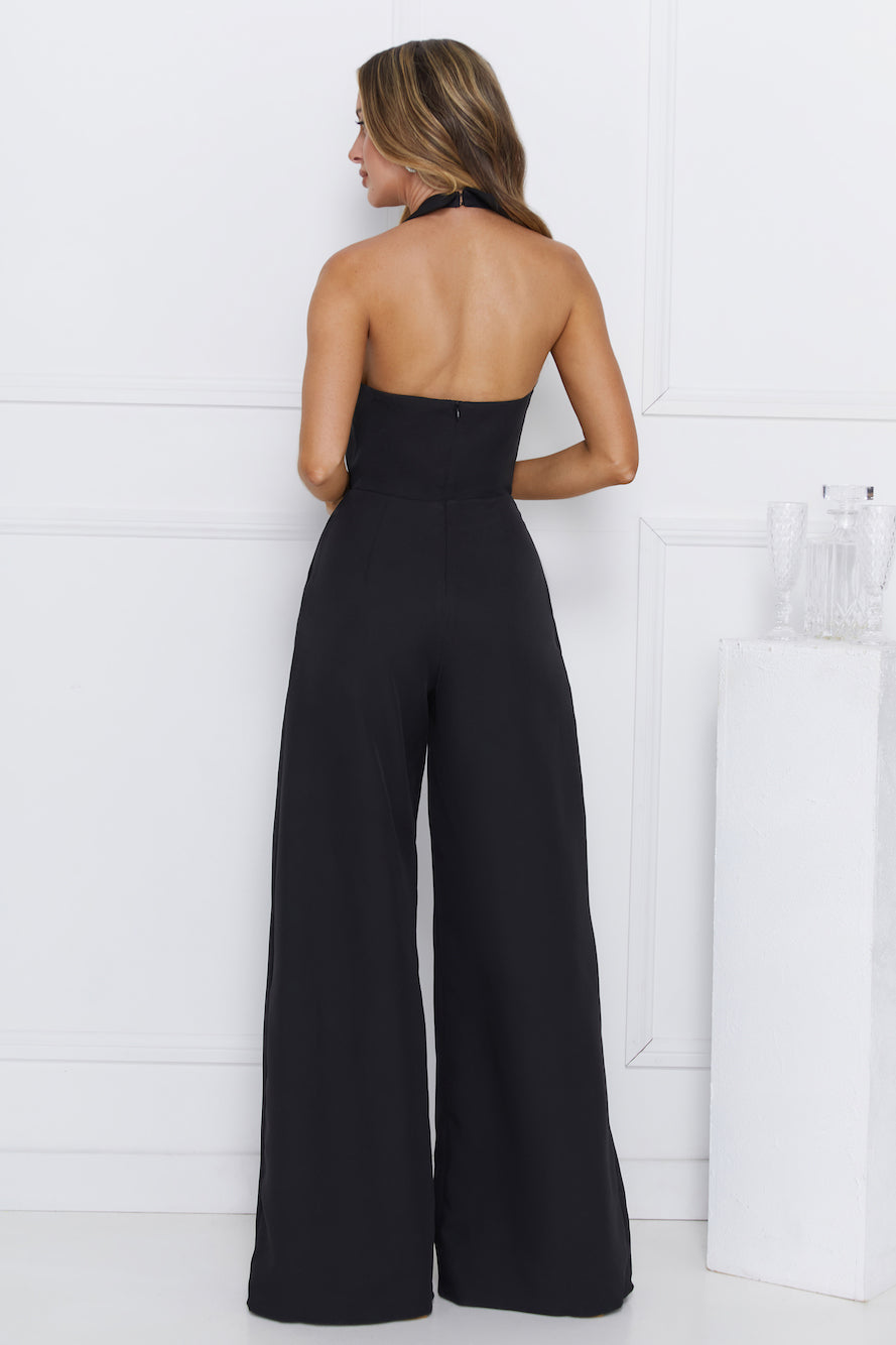 Vibrantly Modern Halter Jumpsuit Black