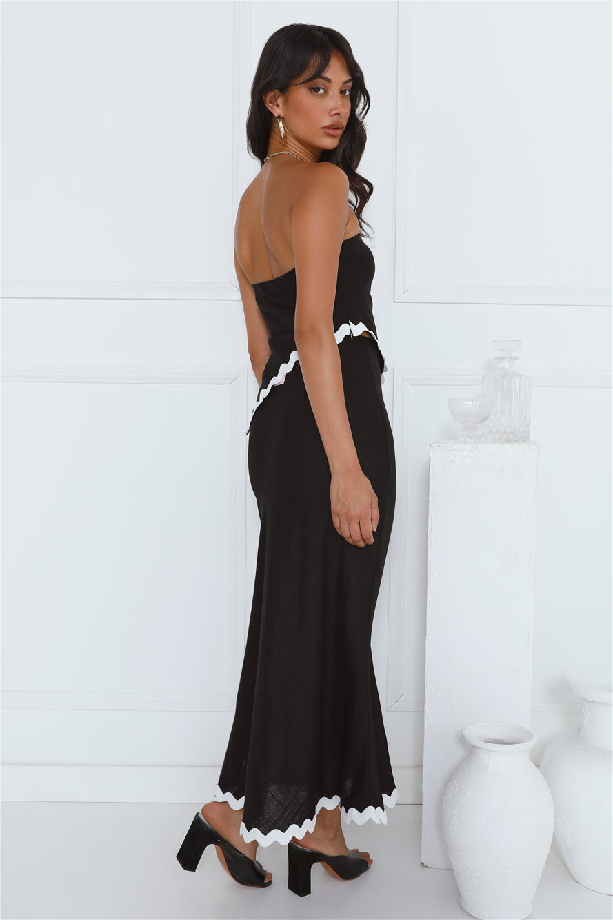 Touch Of Sass Strapless Crop Top Black