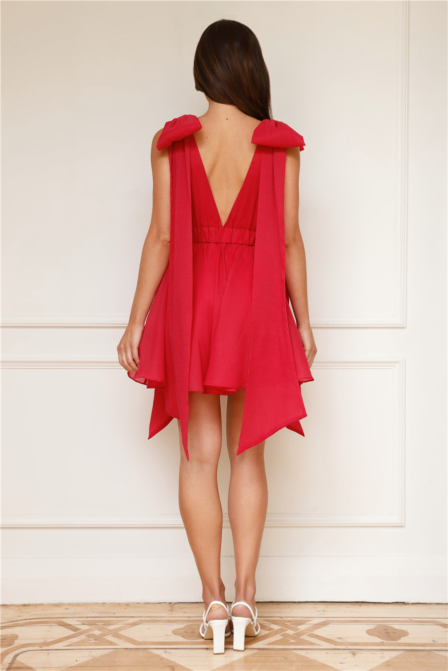 Whispers In The Moonlight Mini Dress Red