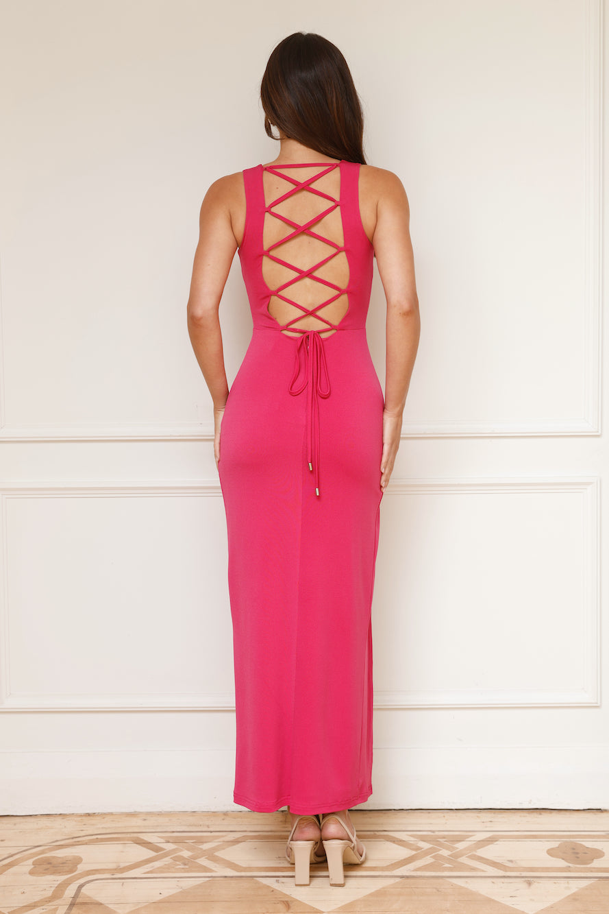 Picture Perfect Moments Maxi Dress Fuchsia