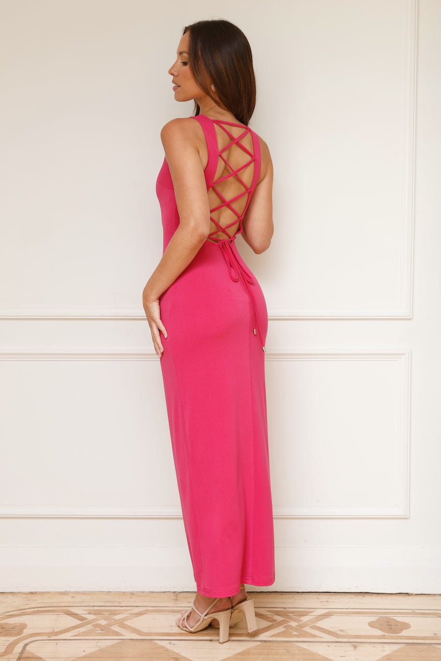 Picture Perfect Moments Maxi Dress Fuchsia