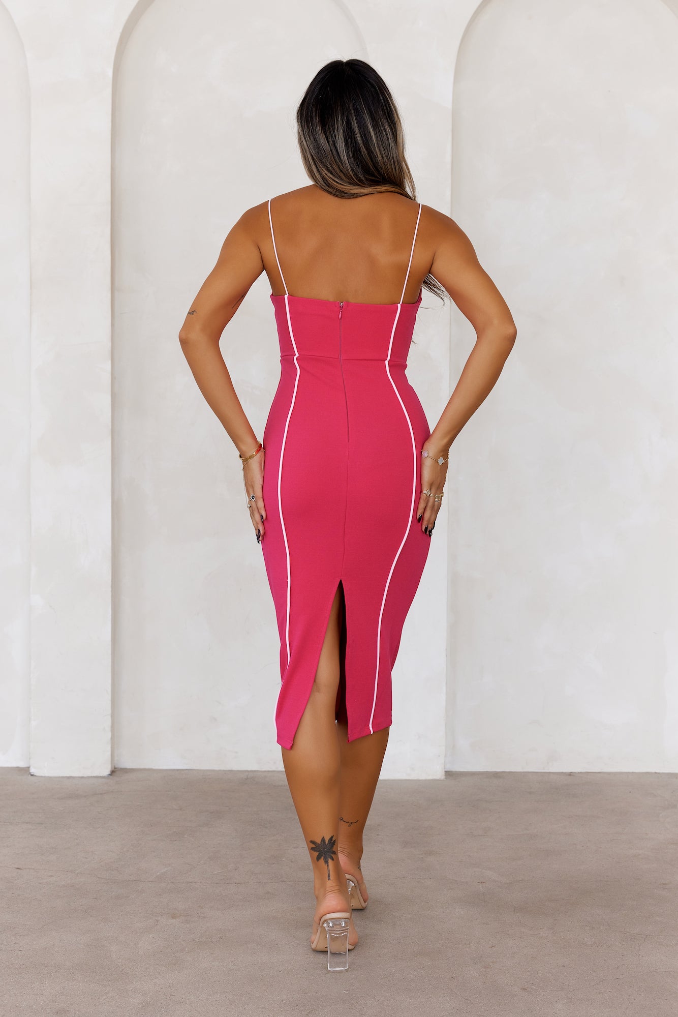 Girlboss Bodycon Midi Dress Pink