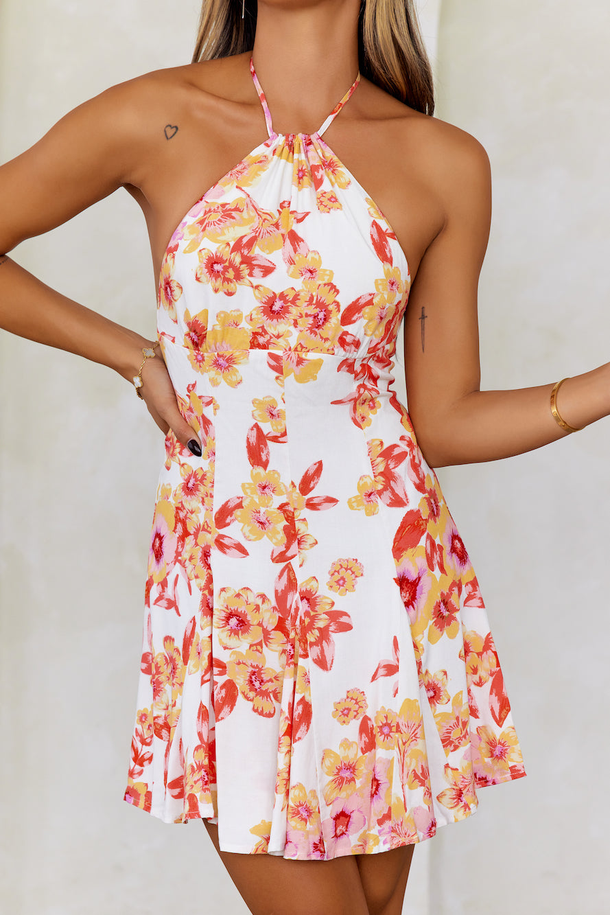 Springtime Flings Halter Mini Dress White