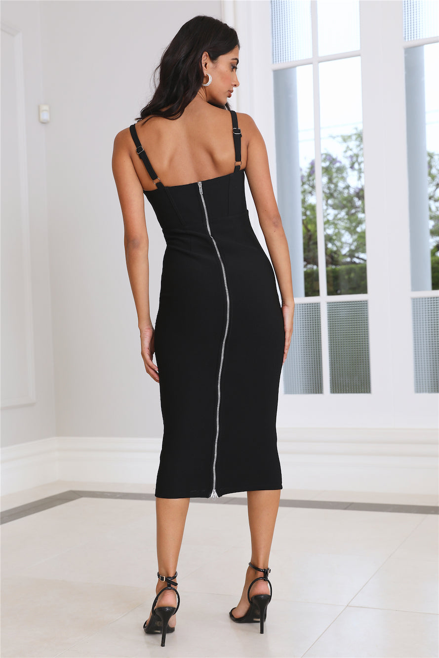 Time To Charm Midi Dress Black