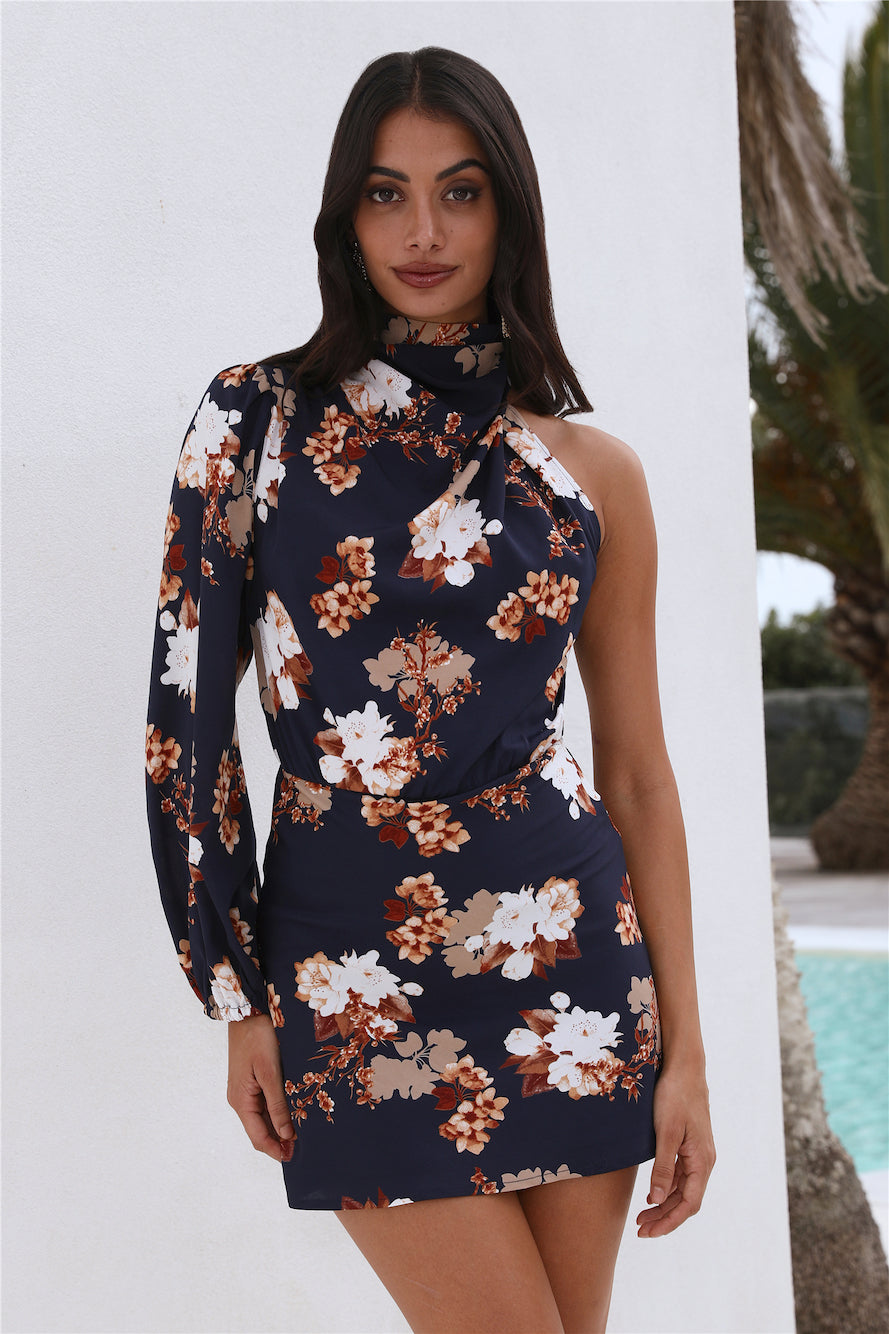 Party Edit Satin Mini Dress Navy