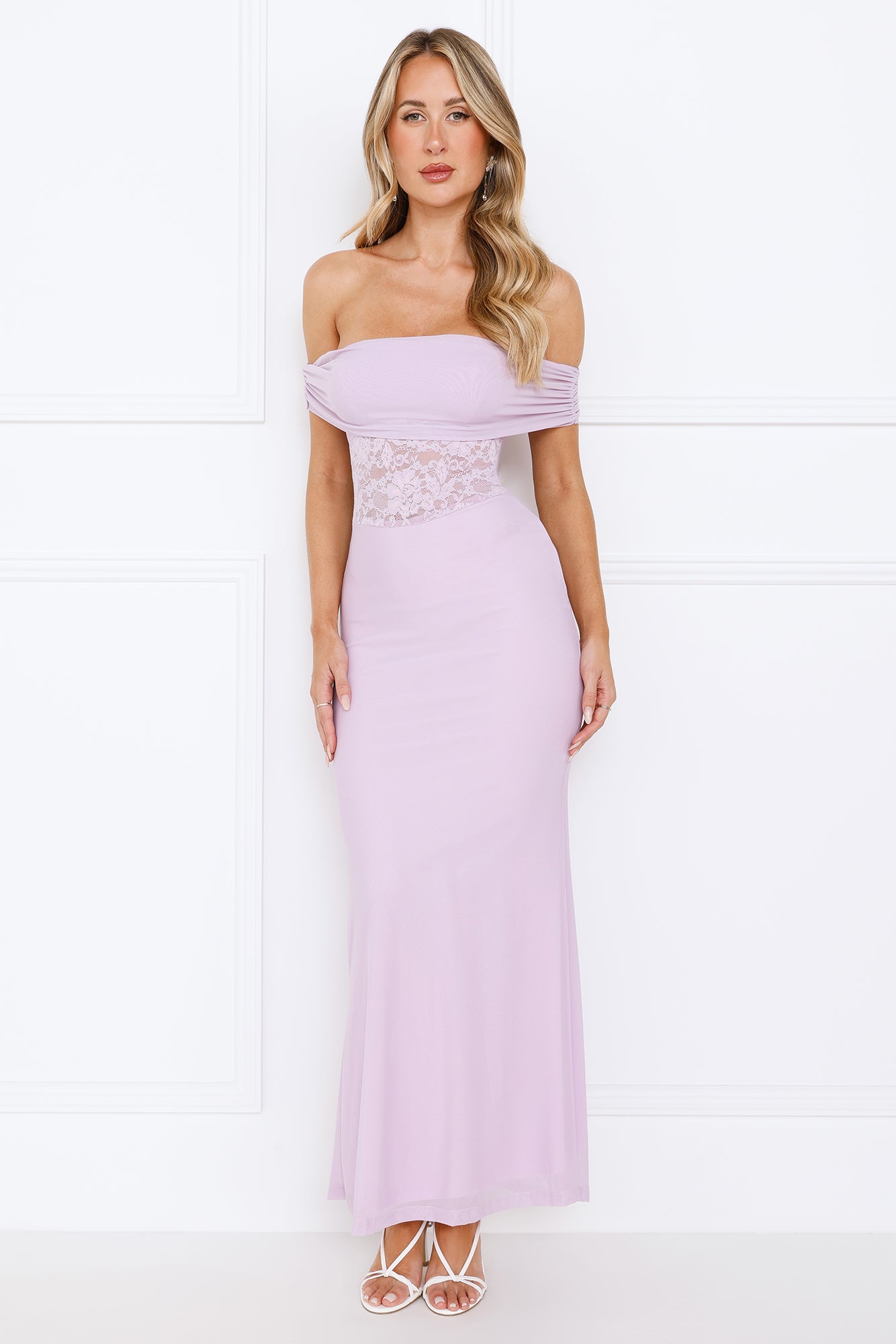 Celestine Off Shoulder Maxi Dress Lilac