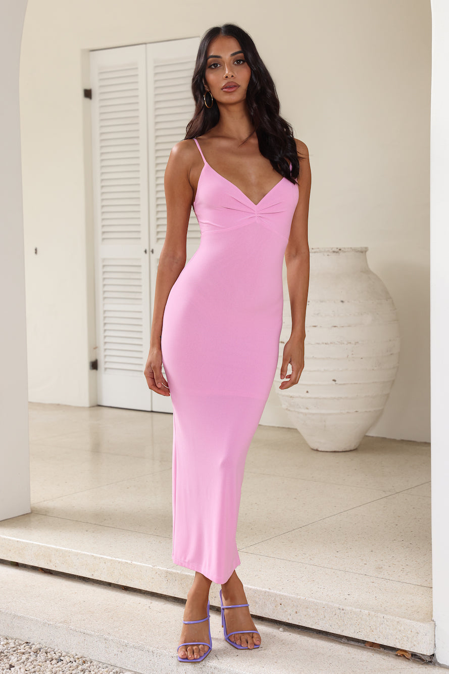 Loved The Ocean Midi Dress Pink