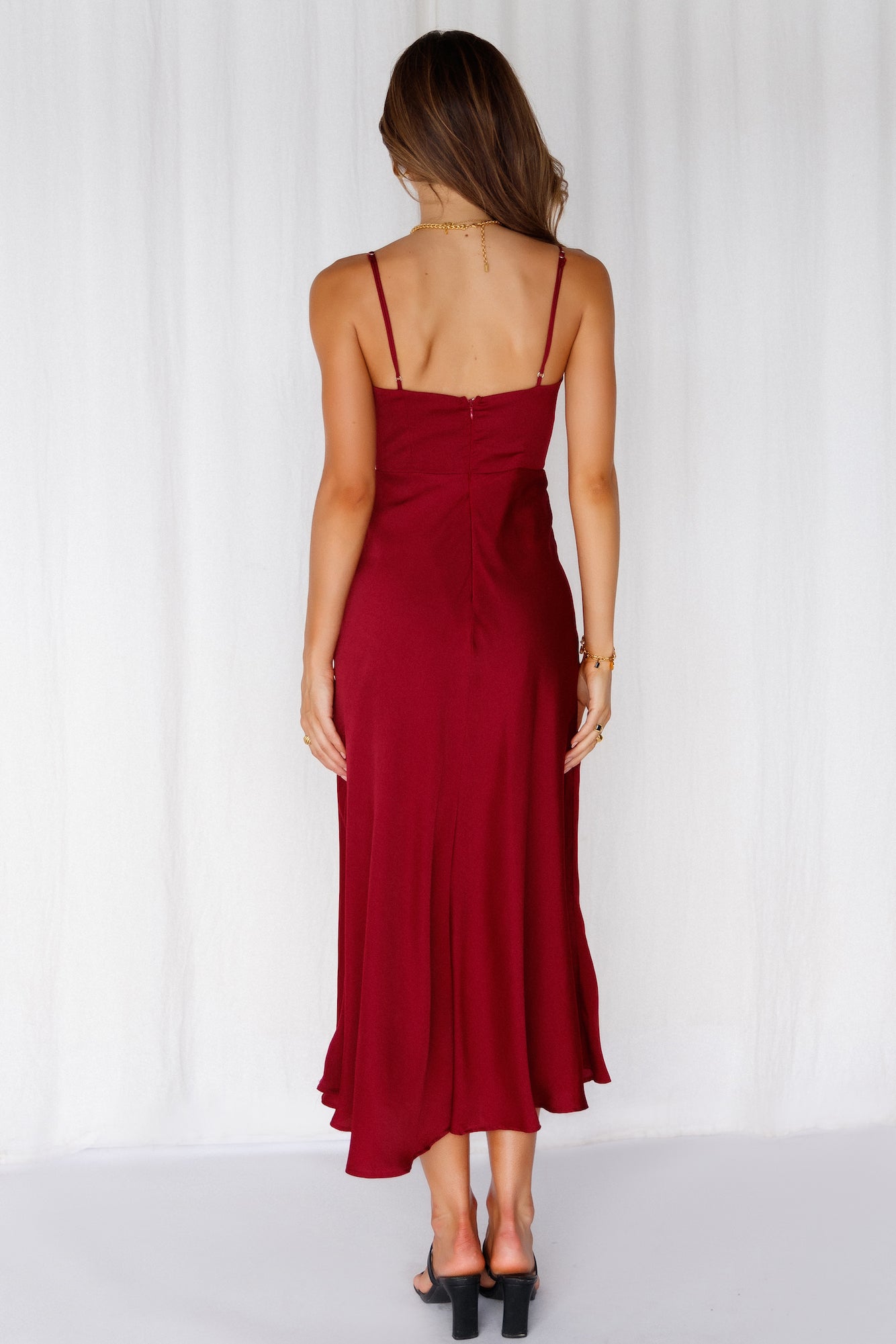 Private Kiss Midi Dress Cherry