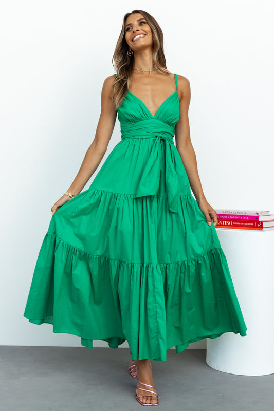 Like A Sunflower Midi Dress Green