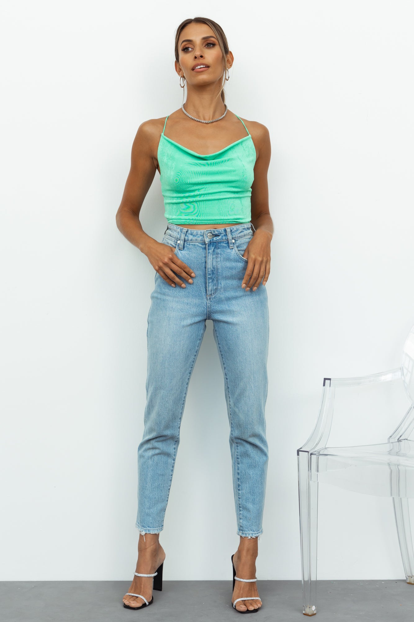 For You Only Crop Light Green