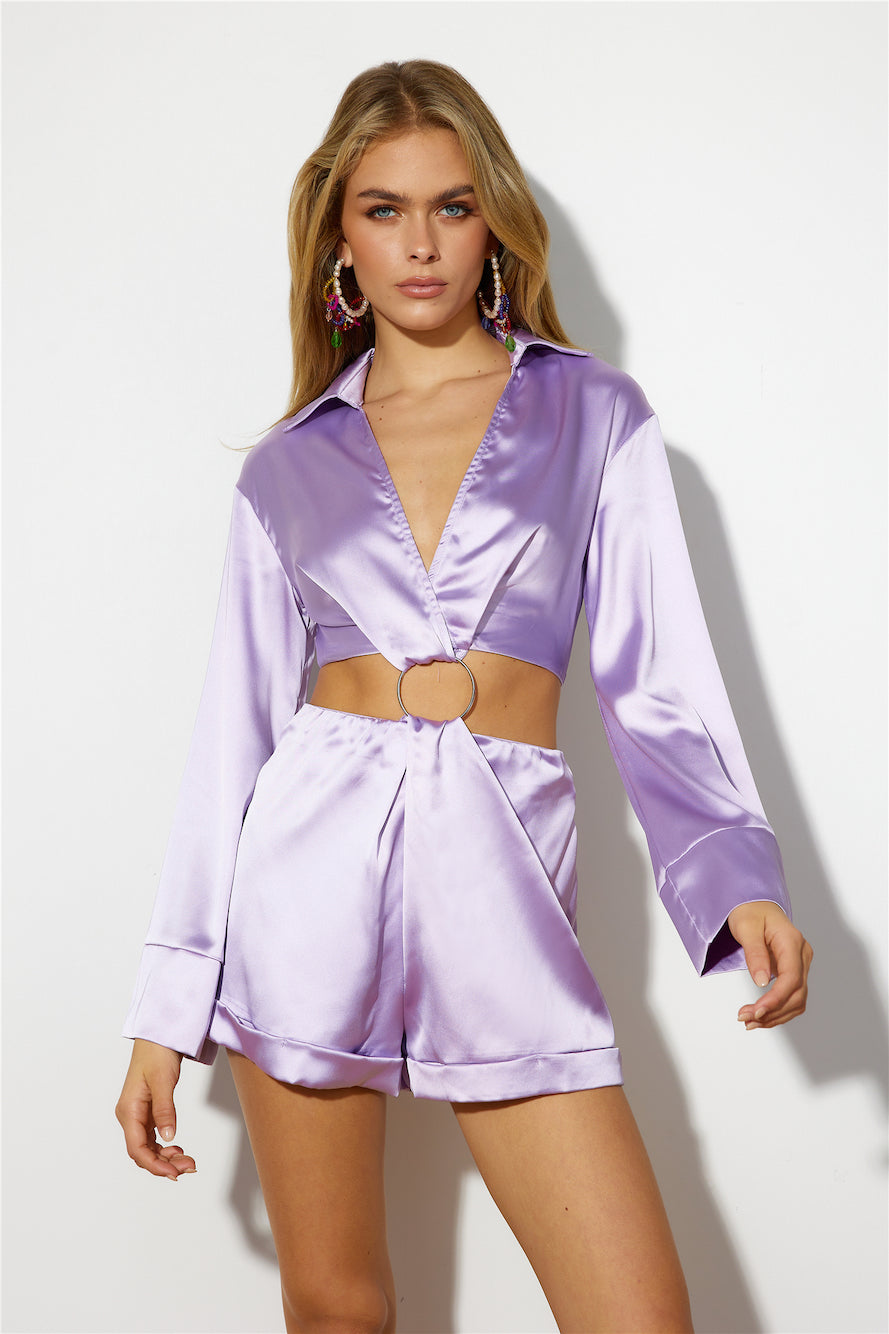 Topped The Charts Romper Lilac