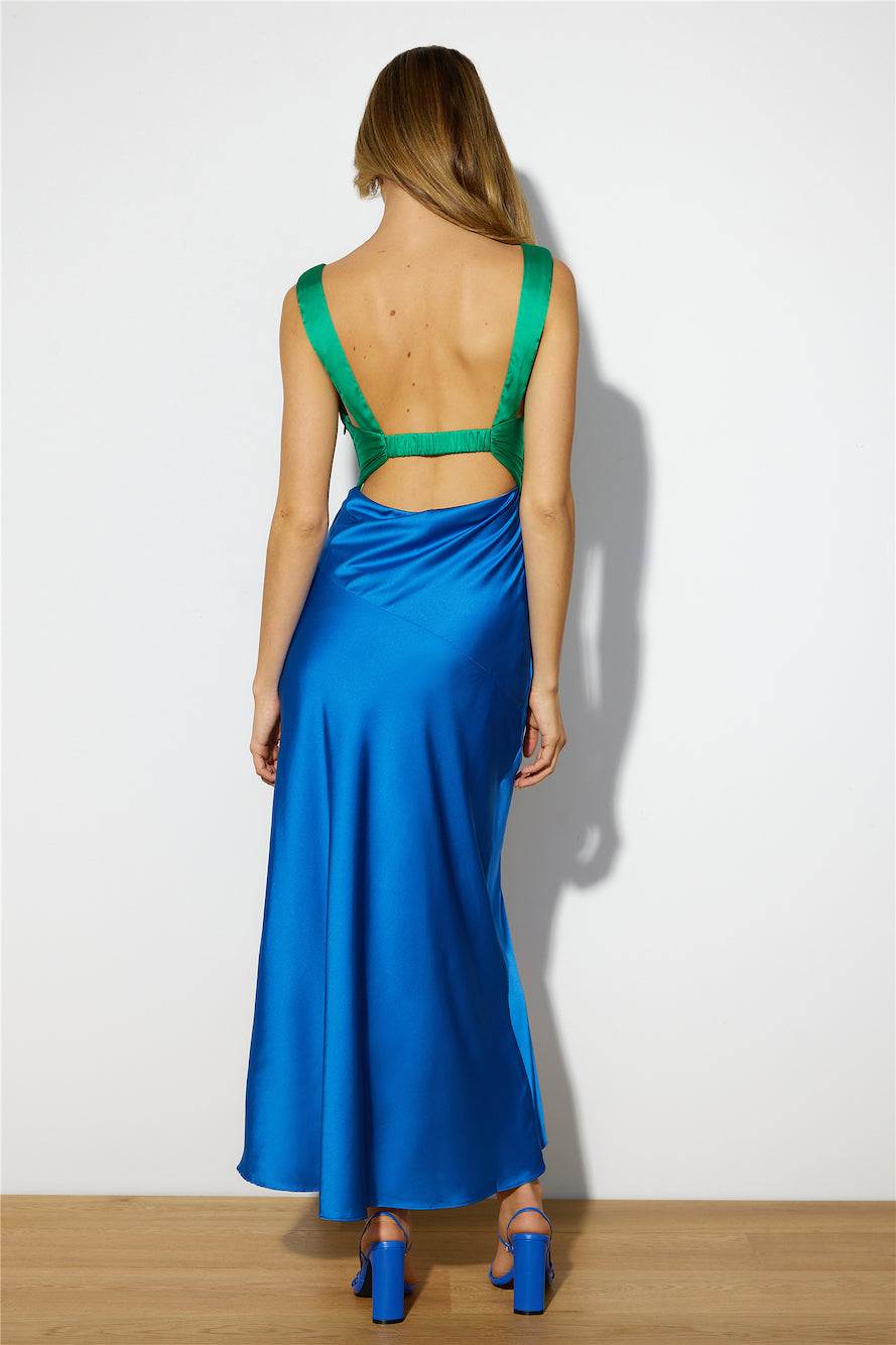 Garden Run Midi Dress Blue