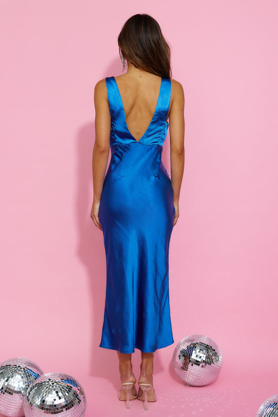It's Showtime Midi Dress Cobalt Blue