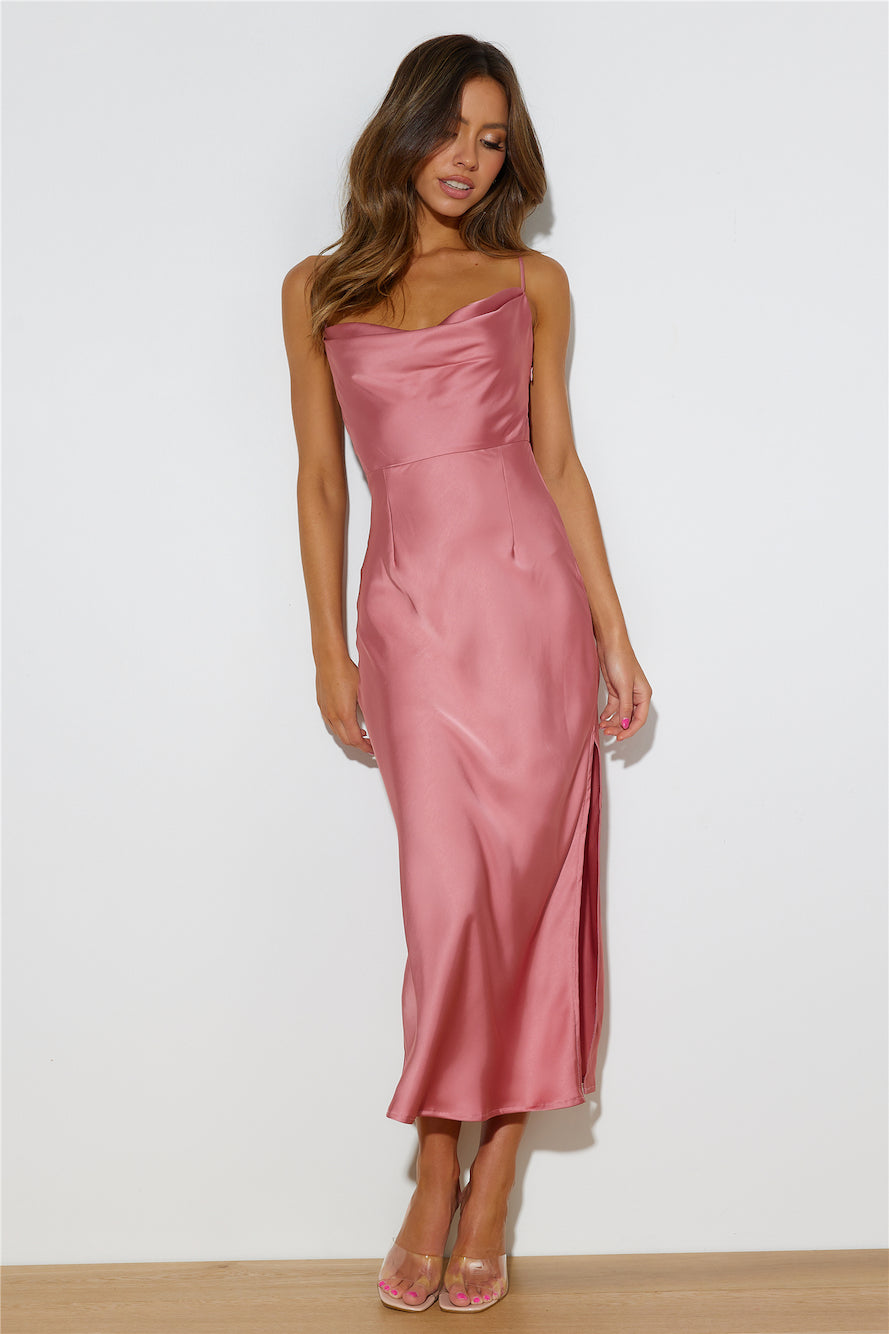 Lost And Found Midi Dress Dusty Pink