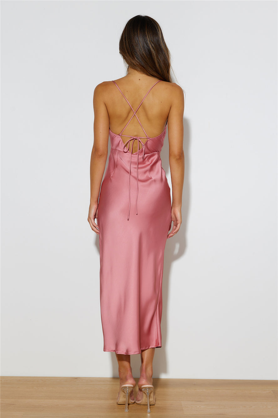 Lost And Found Midi Dress Dusty Pink
