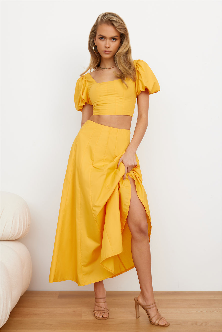 Orchard Field Crop Top Yellow