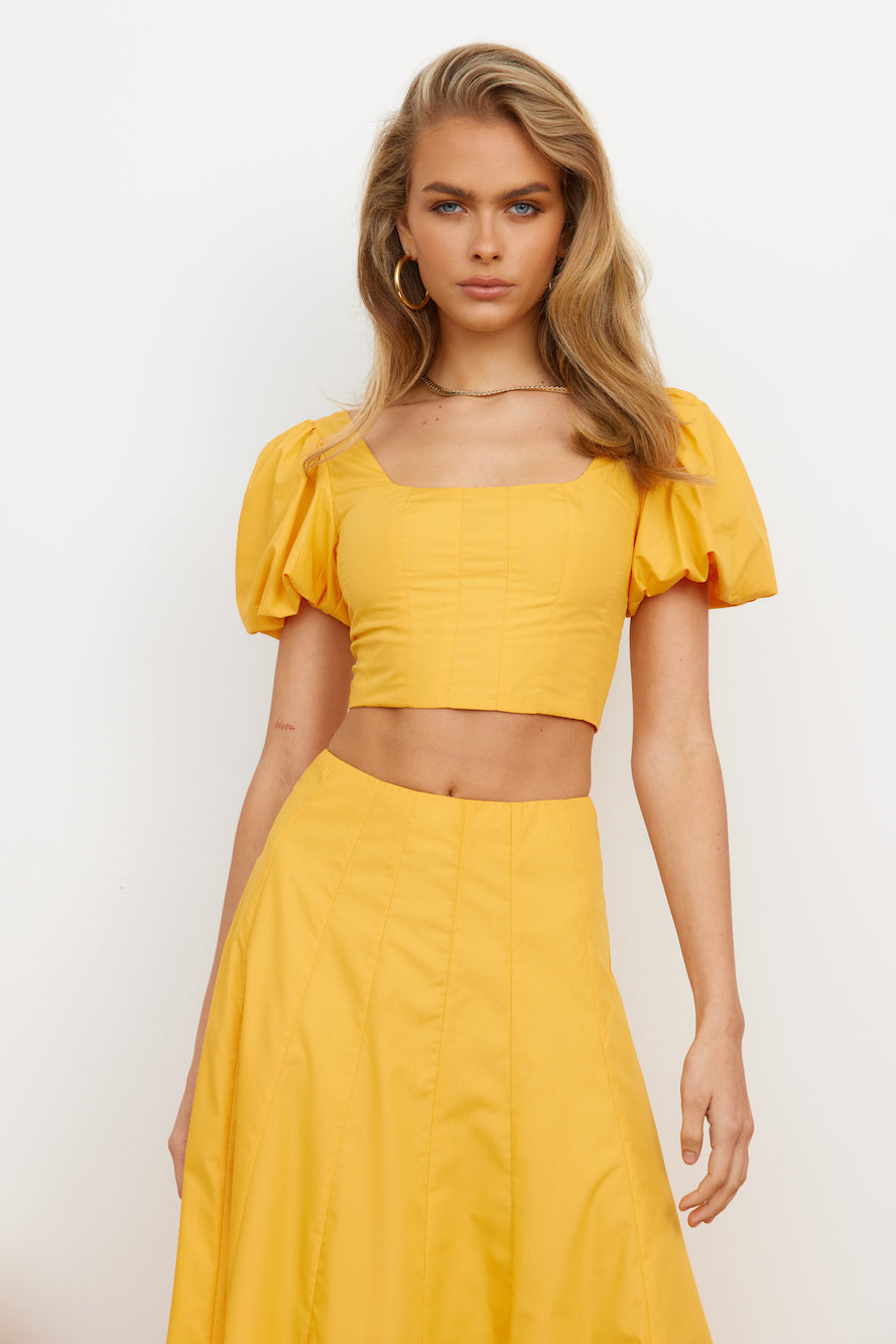 Orchard Field Crop Top Yellow