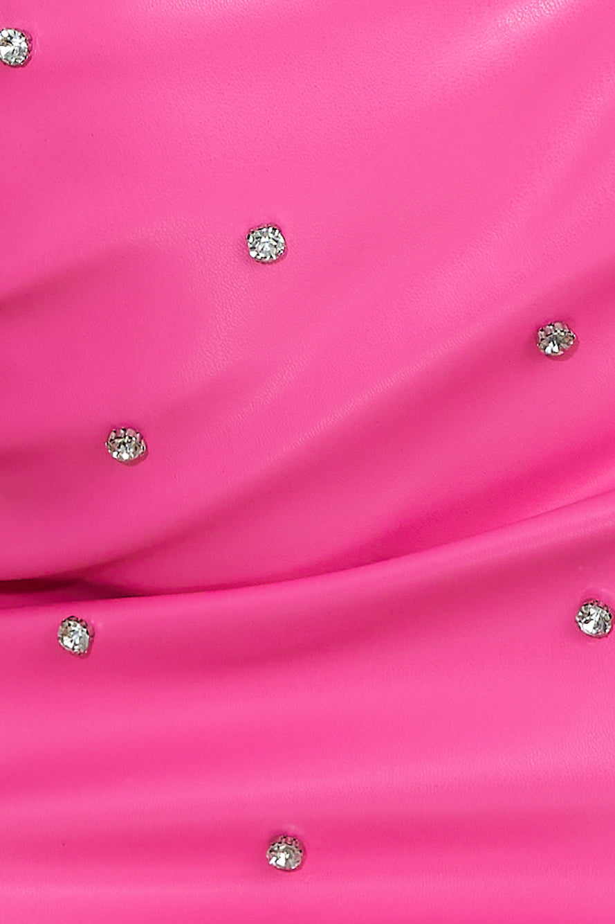 Luxe Sparkle Crop Top Hot Pink