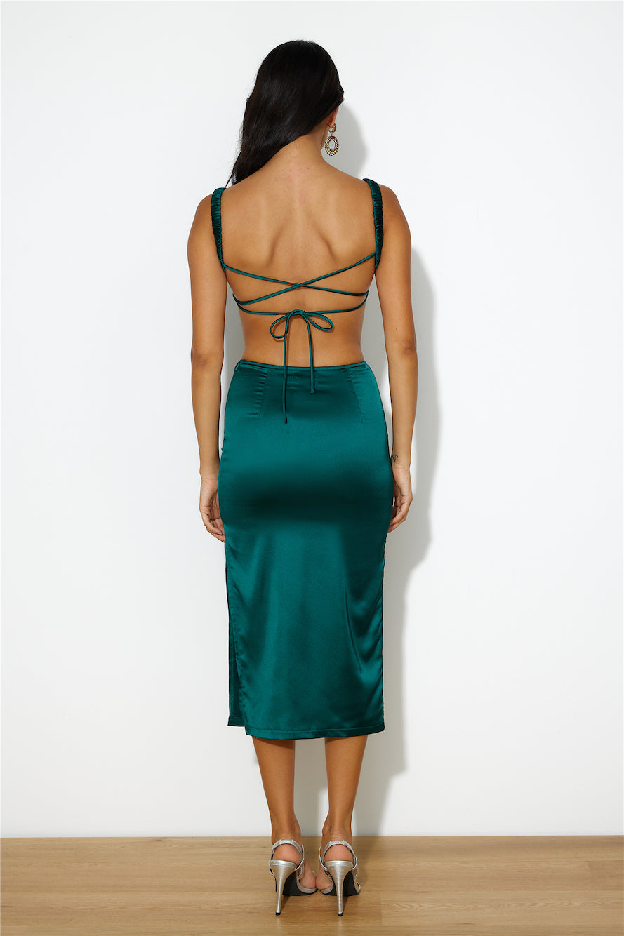 Palm Springs Midi Dress Forest Green