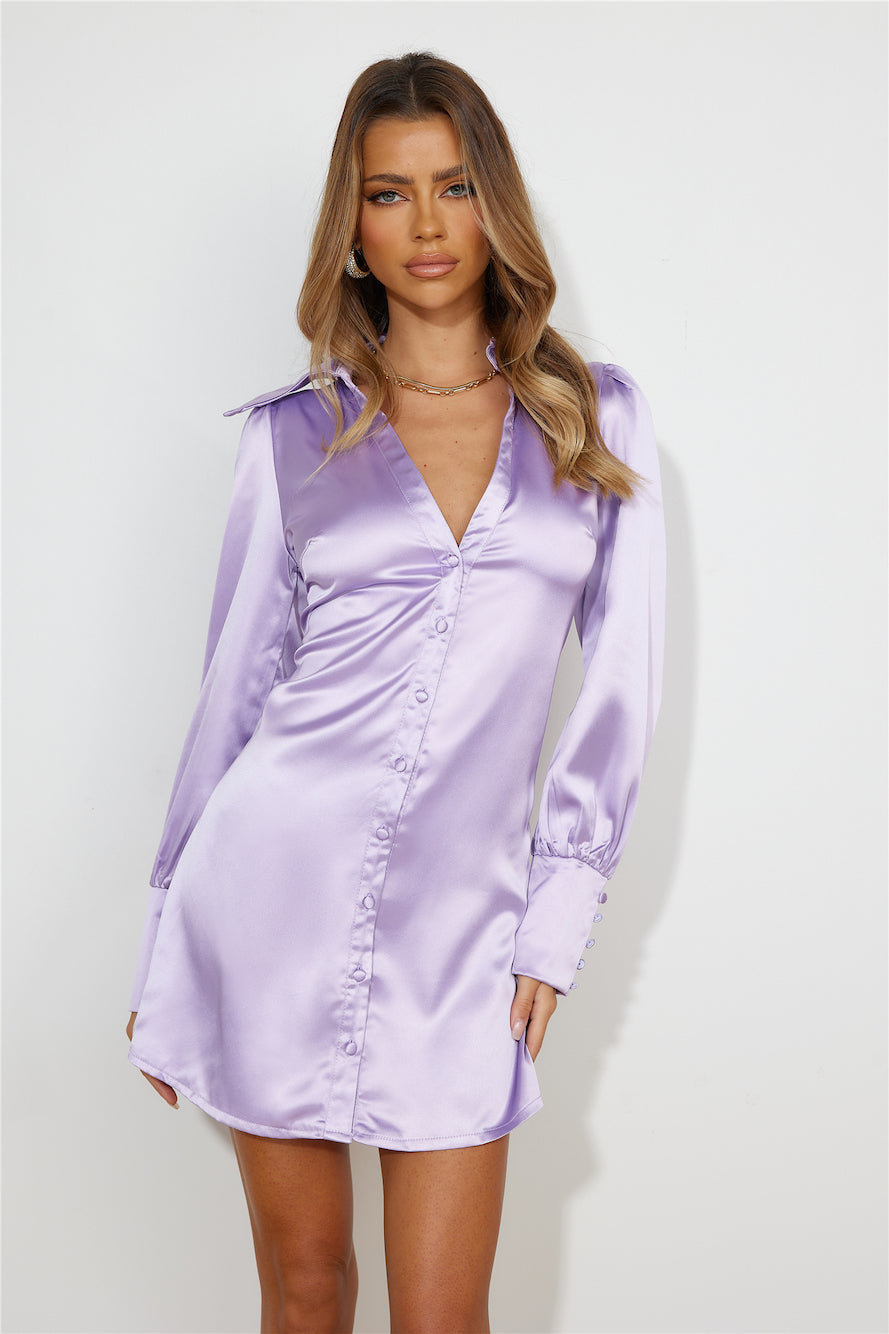Elle Satin Dress Lilac